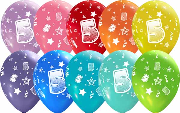 #5 NUMBERS-ALL-OVER 12" TRENDY ASST 50/B