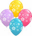 Flowers All Over 12-Inch Latex Balloons, 50-Pack