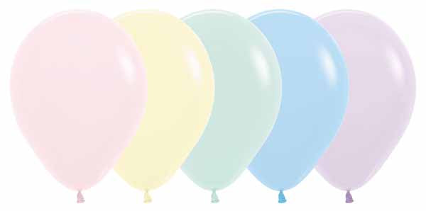 Sempertex 11" Pastel Matte Assorted Latex Balloons, 50 Count