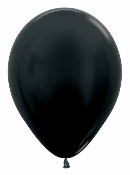 Sempertex Metallic Black 11-Inch Latex Balloons, 50 Count