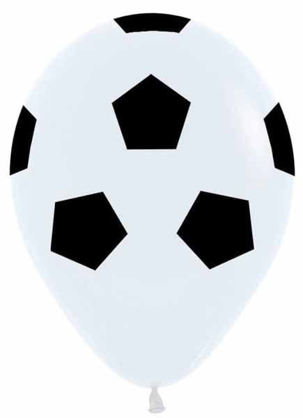Sempertex 5-Inch White Soccer Ball Latex Balloons, 50 Count