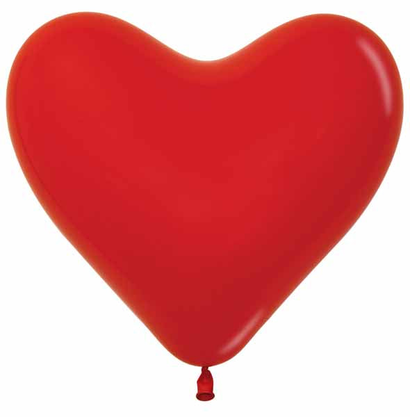 Sempertex Red 6" Heart Latex Balloons, 50 Pack