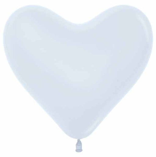 Sempertex White 12" Heart Latex Balloons, 50 Pack