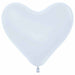 Sempertex White 12" Heart Latex Balloons, 50 Pack