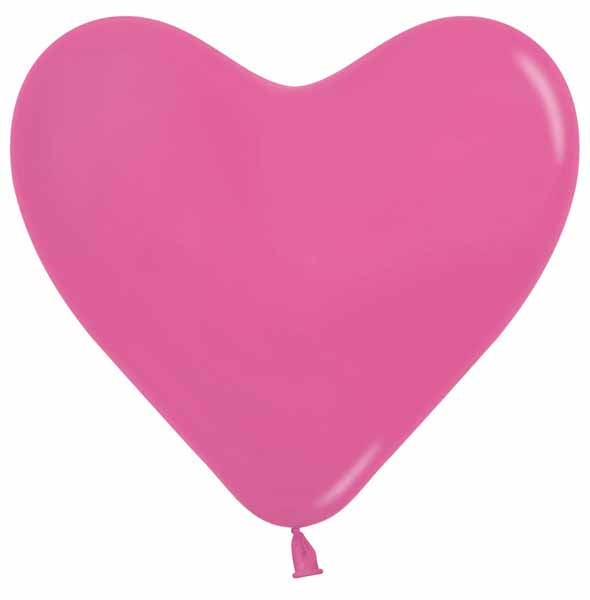 Sempertex Fuchsia 12" Heart Latex Balloons, 50 Count