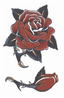 Tinsley Transfers Rose 1940 Vintage Temporary Tattoo