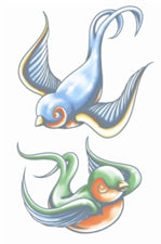 Tinsley Transfers Vintage Swallows Temporary Tattoo