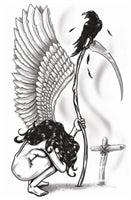 Tinsley Transfers Angel of Death Goth Temporary Tattoo