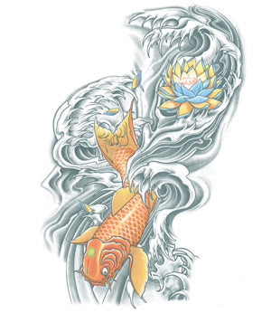 Tinsley Transfers Extra Large Koi Temporary Tattoo