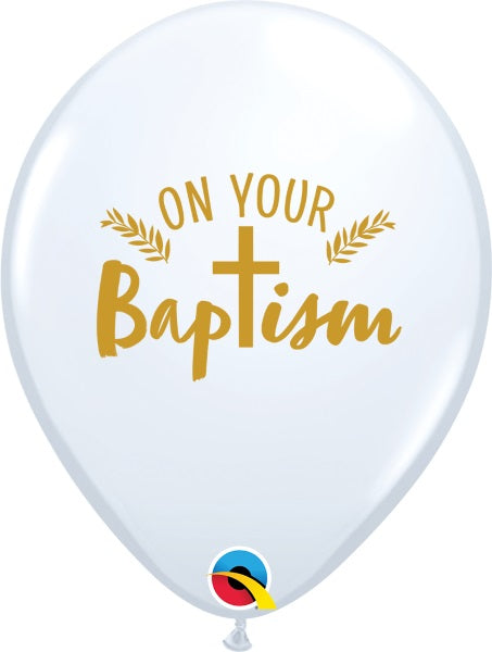 ON YOUR BAPTISM CROSS 11"WHITE 50/BG