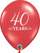 40 Years Ruby Red 11-Inch Latex Balloons, 50 Count