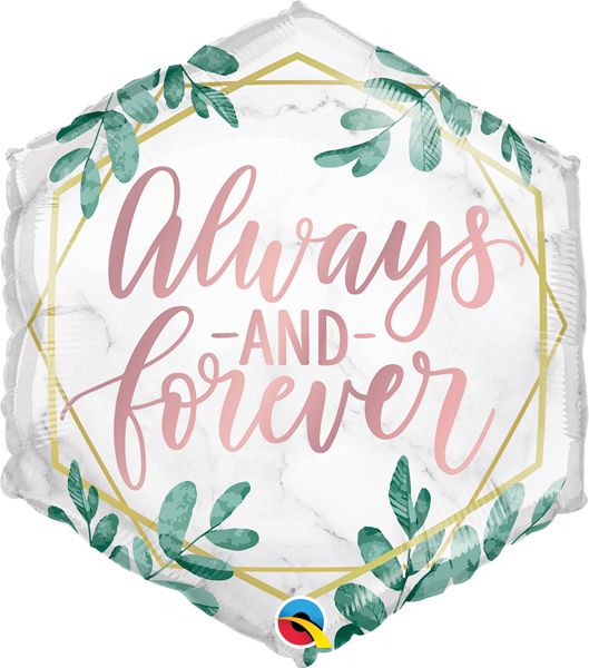 Always & Forever 20-Inch Hexagon Foil Balloon