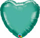 18-Inch Chrome Green Heart Foil Balloon
