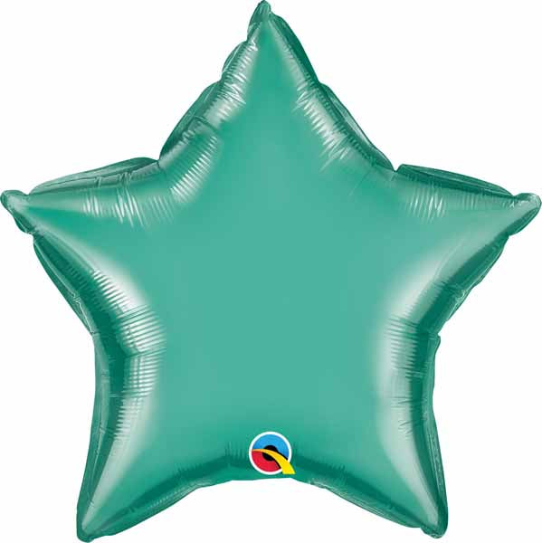 20-Inch Chrome Green Star Foil Balloon