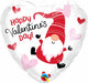 Happy Valentine's Day Gnome 18-Inch Heart Foil Balloon