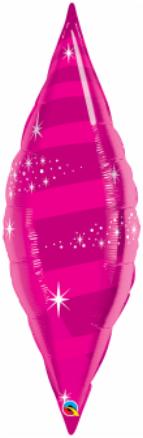 Magenta Taper Swirl Foil Balloon, 38 Inch