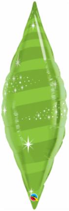 38-Inch Lime Green Taper Swirl Foil Balloon
