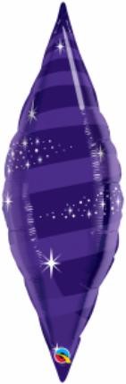 38-Inch Quartz Purple Taper Swirl Foil Balloon