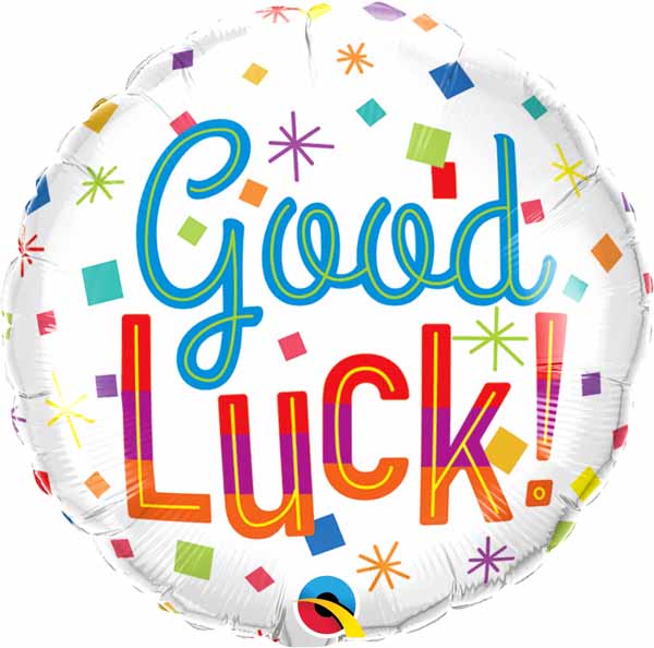 Good Luck Colourful Confetti 18-Inch Round Foil Balloon