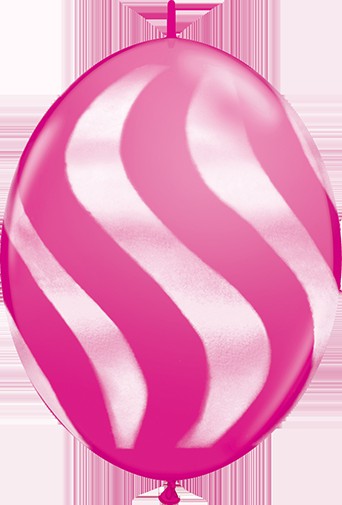Qualatex Wavy Stripes QuickLink 12-Inch Latex Balloons, 50 Count