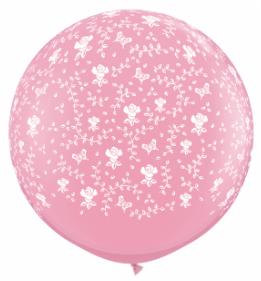 Flowers Around 36-Inch Clear Latex Balloons, 2-Pack