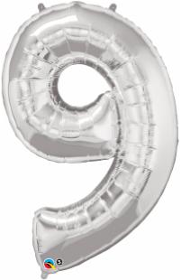 34-Inch Silver Number 9 Balloon