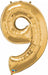 34-Inch Gold Number 9 Balloon