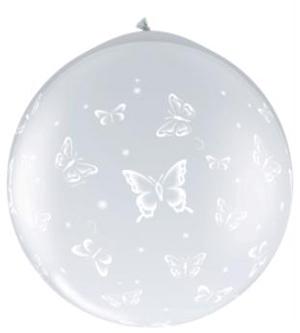 BUTTERFLIES NECK UP 3' CLEAR 2/BAG