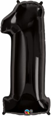34 Inch Black Number 1 Balloon