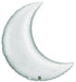35" Silver Crescent Moon Foil Balloon