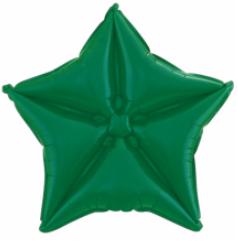9" Emerald Green Quilted Star Foil Balloon