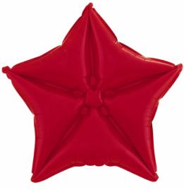 Ruby Red Quilted Star Foil Balloon, 9 Inch