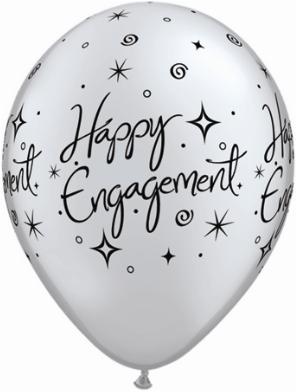 Engagement Elegant Sparkle 11" Latex Balloons, 50 Count