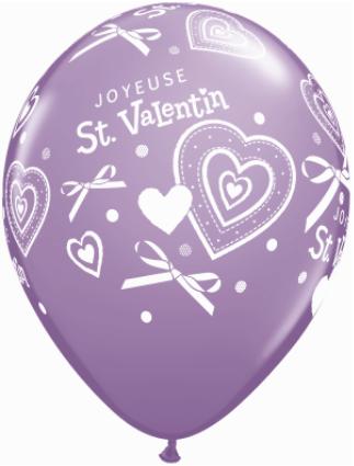 French Valentine's Day 11-Inch Latex Balloons, 50 Count