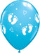 Baby Footprints & Hearts 11-Inch Latex Balloons, 50 Count
