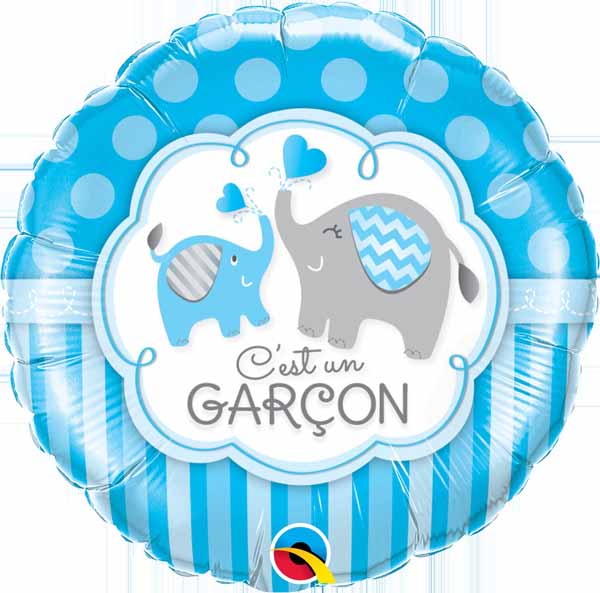 C'est un garçon Elephant 18-Inch Round Foil Balloon