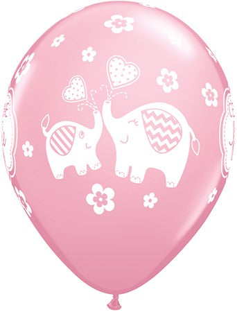 11" C'EST UNE FILLE ELEPHANTS ROSE 50/BG