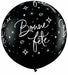 Bonne Fête Onyx Black 3-Foot Latex Balloons, 2-Pack