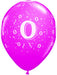 11-Inch Number 0 Confetti Print Latex Balloons, 50 Pack