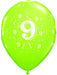 Number 9 Confetti Print 11-Inch Latex Balloons, 50 Count