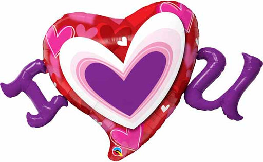 I Heart U Radiant Hearts 46" Foil Balloon