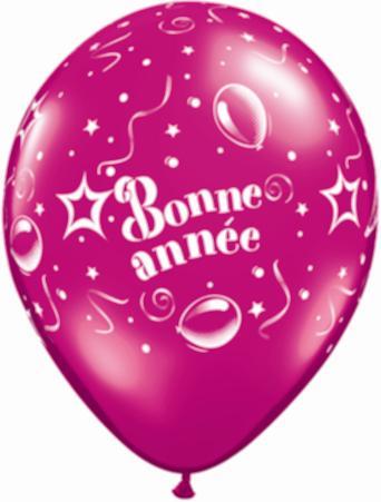 11" Bonne Année Celebration Latex Balloons, 50 Count