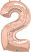34-Inch Rose Gold Number 2 Balloon