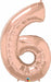 34-Inch Rose Gold Number 6 Balloon