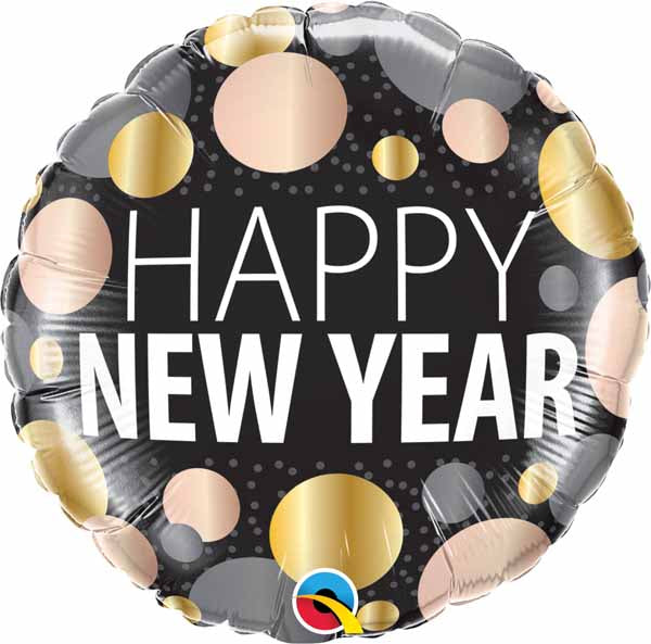 New Year Metallic Dots 18-Inch Foil Balloon
