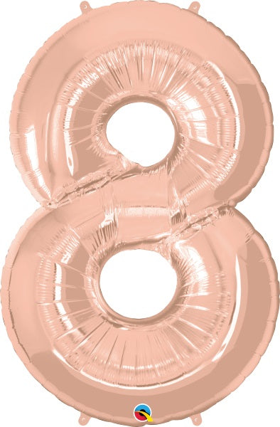 34-Inch Rose Gold Number 8 Balloon