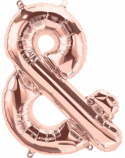 16 Inch Rose Gold Ampersand Symbol Balloon