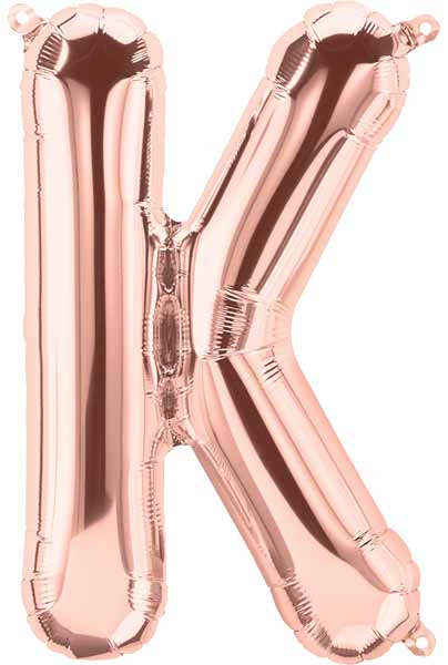 34-Inch Rose Gold Letter K Balloon
