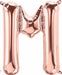 16-Inch Rose Gold Letter M Balloon