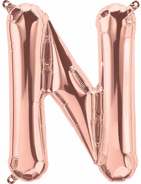 34" Rose Gold Letter N Balloon